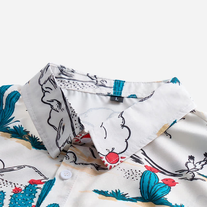 Camicia da uomo stile cowboy con stampa di paesaggio desertico del sud-ovest - image 4