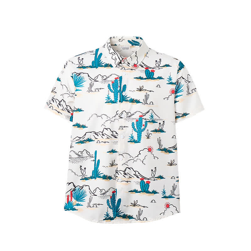 Camicia da uomo stile cowboy con stampa di paesaggio desertico del sud-ovest - image 8
