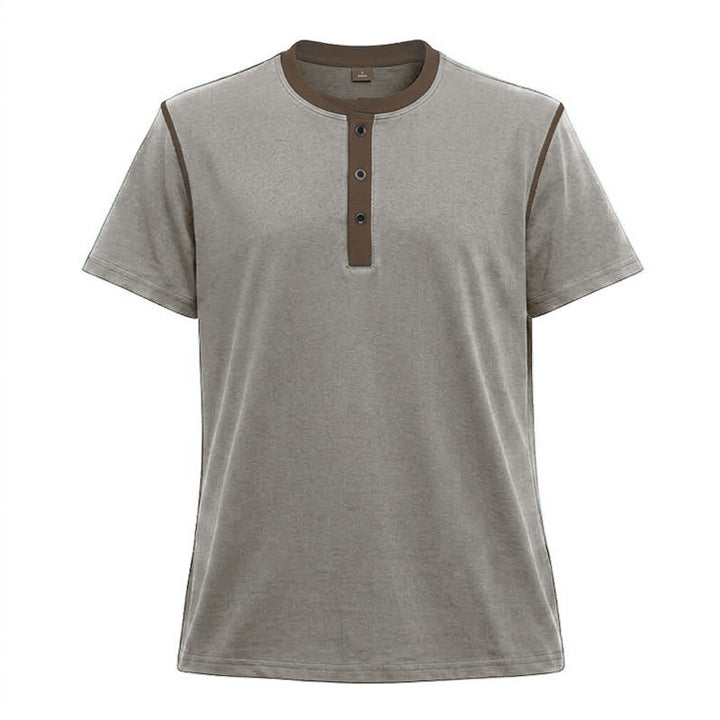 Polo da uomo a maniche corte con scollo rotondo e cuciture a contrasto - Grigio cenere chiaro - 3XL - image 31