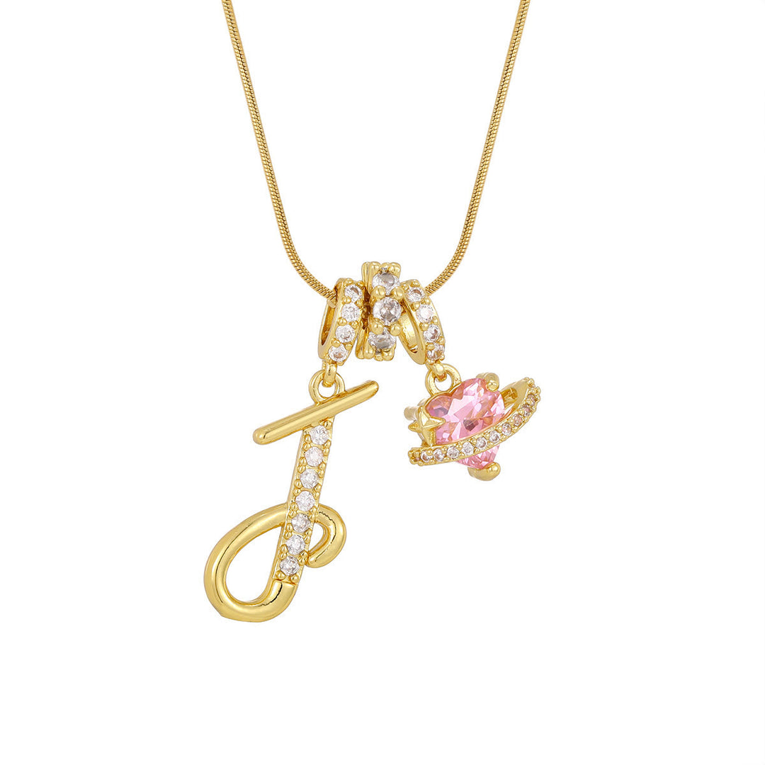 Collana con ciondolo a forma di cuore rosa in stile Dopamine, alla moda. - J - D'oro - image 12