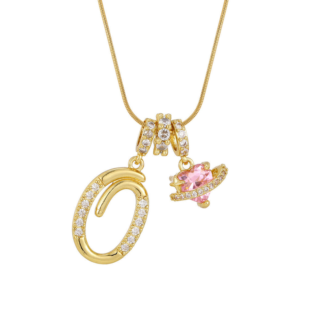 Collana con ciondolo a forma di cuore rosa in stile Dopamine, alla moda. - O - D'oro - image 16