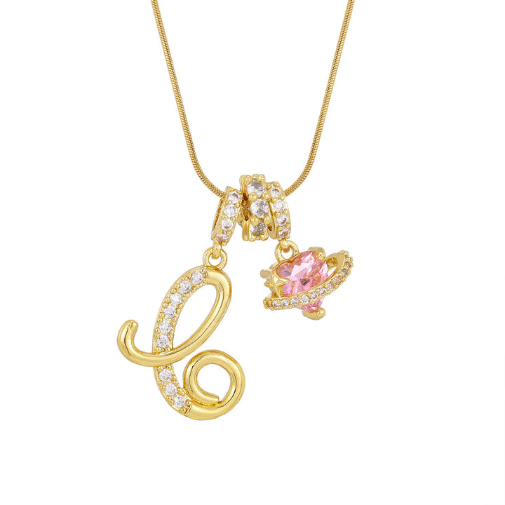 Collana con ciondolo a forma di cuore rosa in stile Dopamine, alla moda. - C - D'oro - image 5