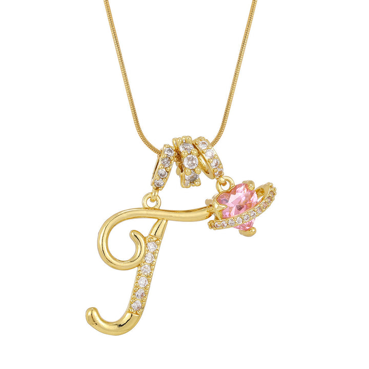 Collana con ciondolo a forma di cuore rosa in stile Dopamine, alla moda. - T - D'oro - image 21