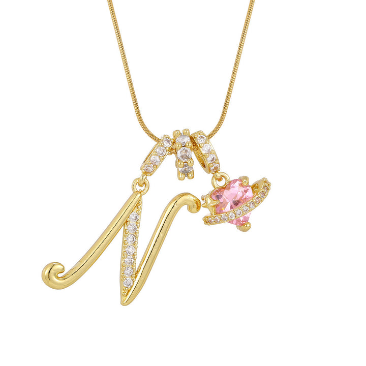 Collana con ciondolo a forma di cuore rosa in stile Dopamine, alla moda. - N - D'oro - image 15