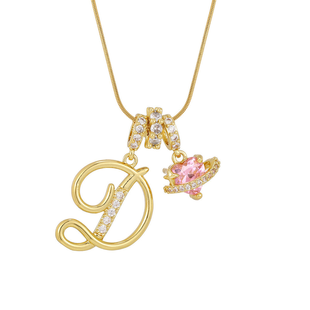 Collana con ciondolo a forma di cuore rosa in stile Dopamine, alla moda. - D - D'oro - image 6