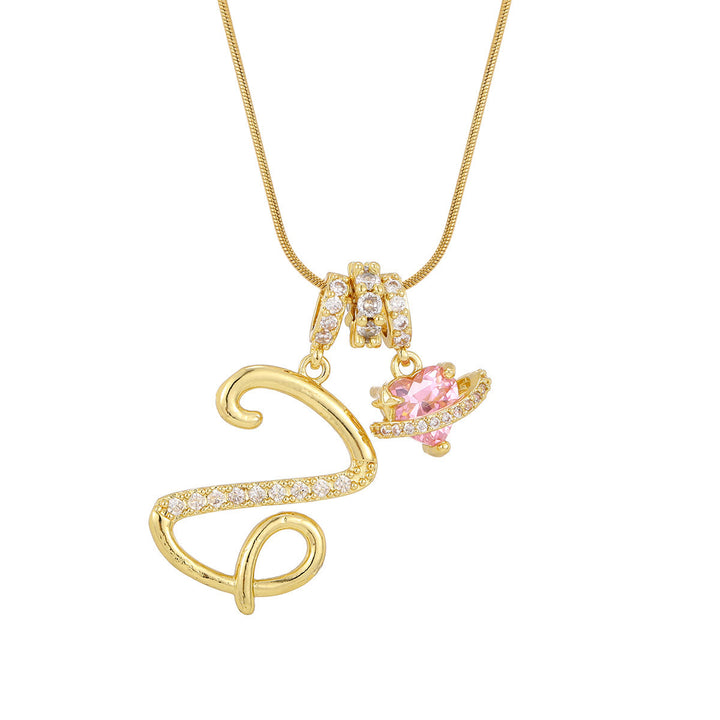 Collana con ciondolo a forma di cuore rosa in stile Dopamine, alla moda. - Z - D'oro - image 27