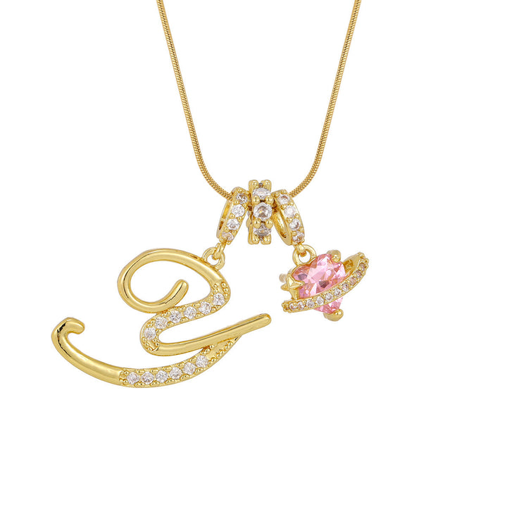 Collana con ciondolo a forma di cuore rosa in stile Dopamine, alla moda. - Y - D'oro - image 26