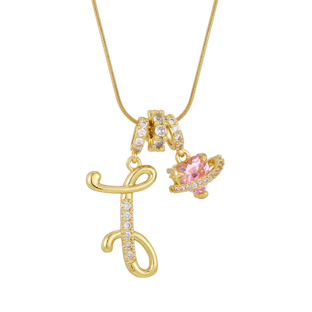Collana con ciondolo a forma di cuore rosa in stile Dopamine, alla moda. - IO - D'oro - image 11
