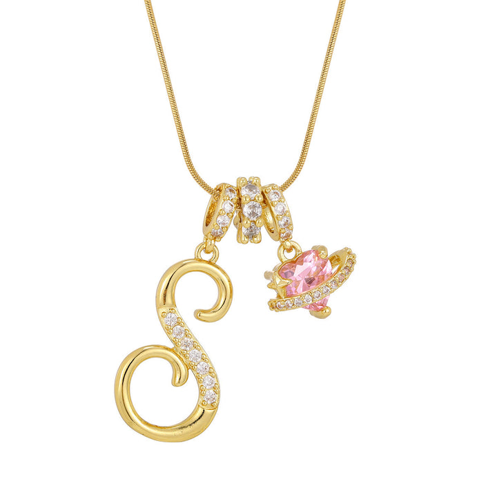 Collana con ciondolo a forma di cuore rosa in stile Dopamine, alla moda. - S - D'oro - image 20