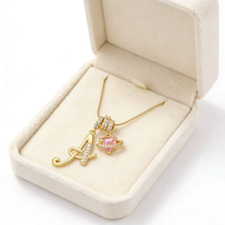 Collana con ciondolo a forma di cuore rosa in stile Dopamine, alla moda. - image 1