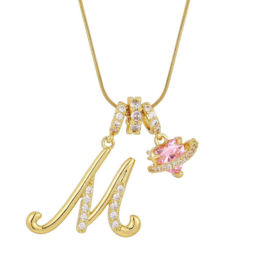 Collana con ciondolo a forma di cuore rosa in stile Dopamine, alla moda. - M - D'oro - image 14