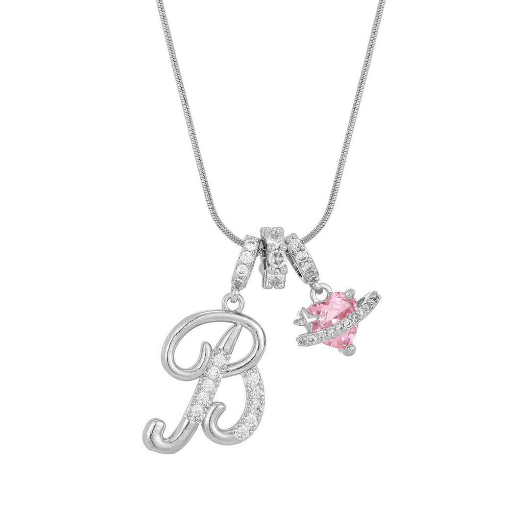 Collana con ciondolo a forma di cuore rosa in stile Dopamine, alla moda. - B - Argento - image 30