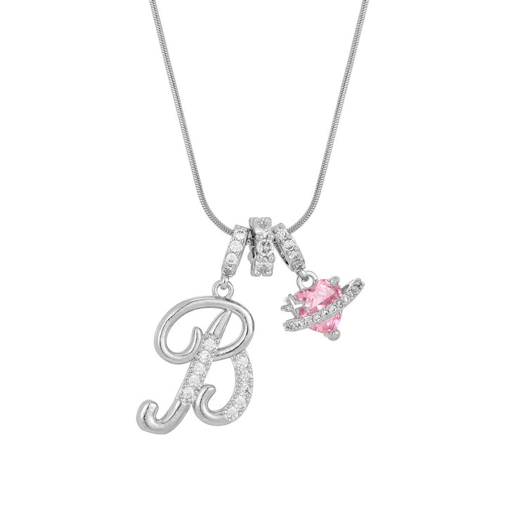 Collana con ciondolo a forma di cuore rosa in stile Dopamine, alla moda. - B - Argento - image 30