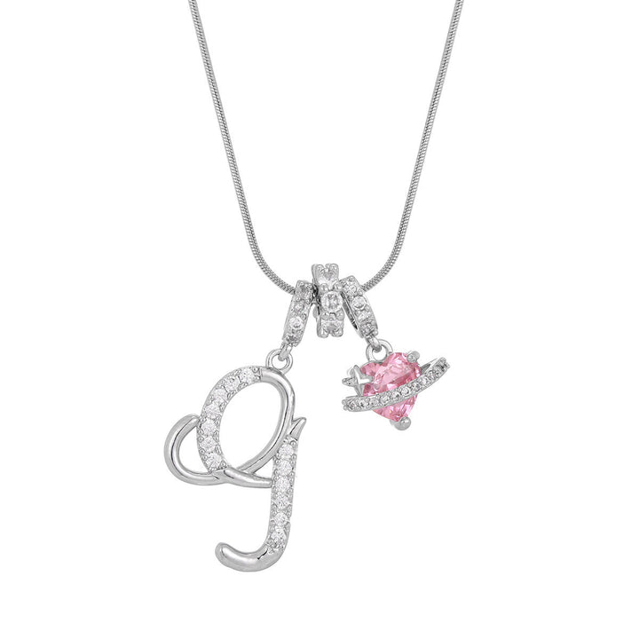 Collana con ciondolo a forma di cuore rosa in stile Dopamine, alla moda. - G - Argento - image 35