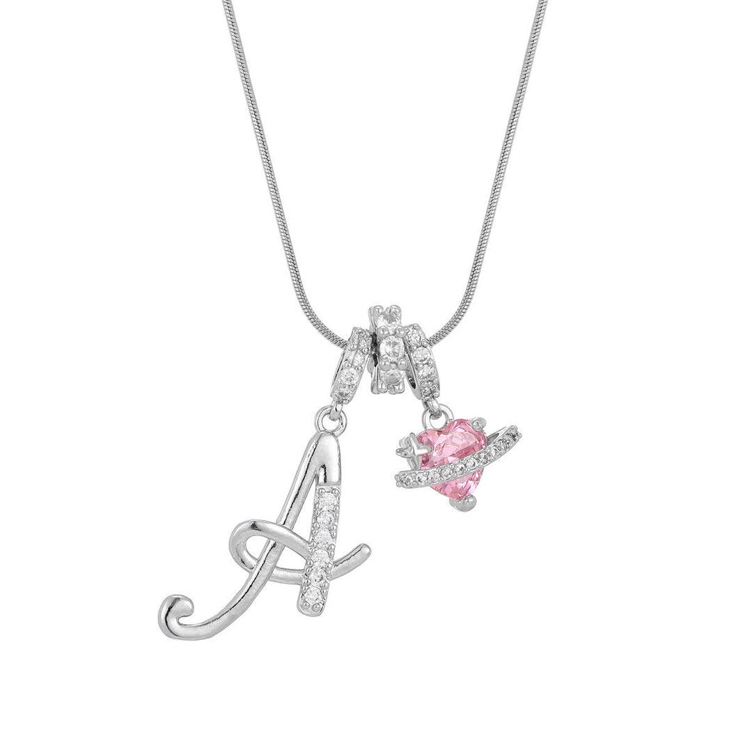Collana con ciondolo a forma di cuore rosa in stile Dopamine, alla moda. - UN - Argento - image 29