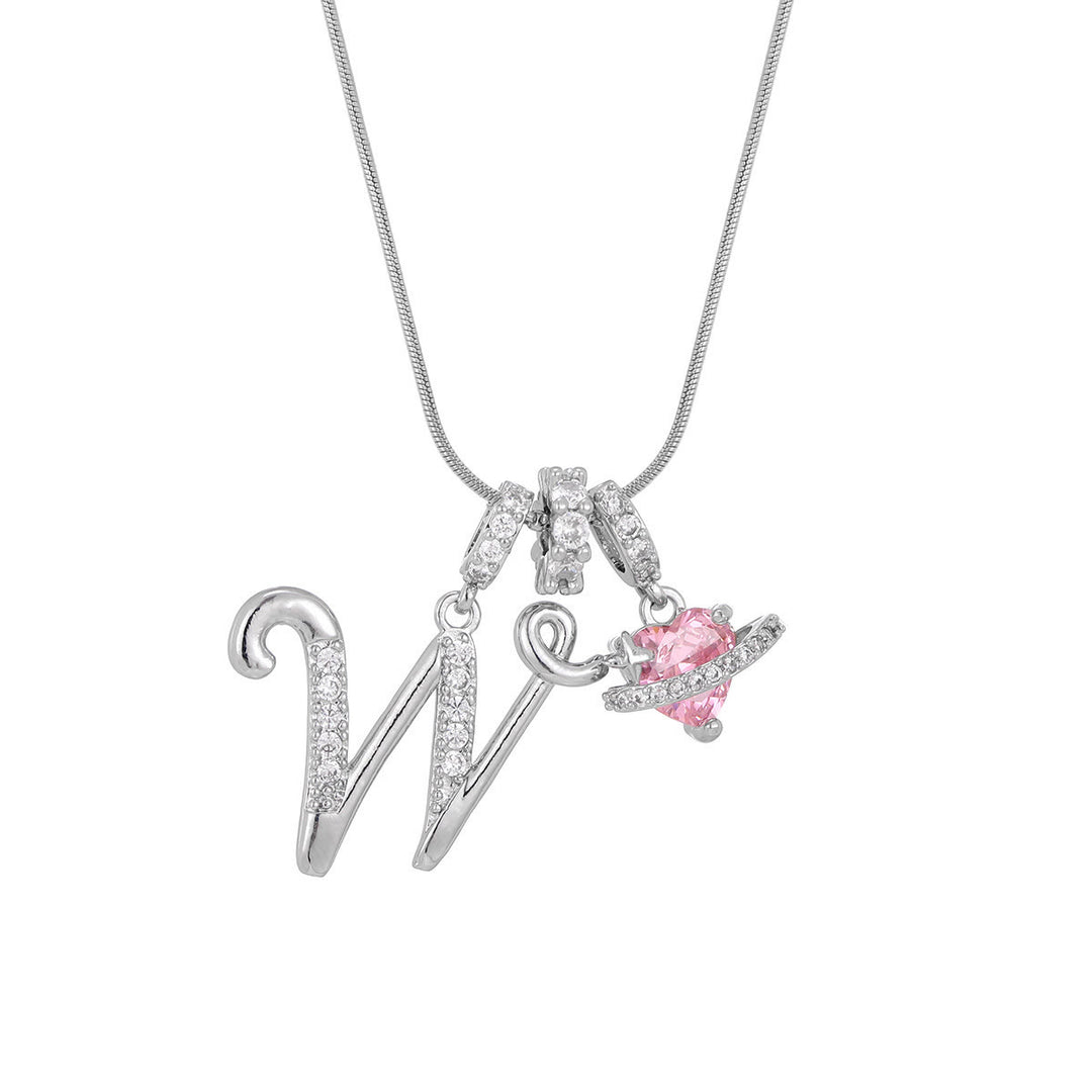 Collana con ciondolo a forma di cuore rosa in stile Dopamine, alla moda. - W - Argento - image 50