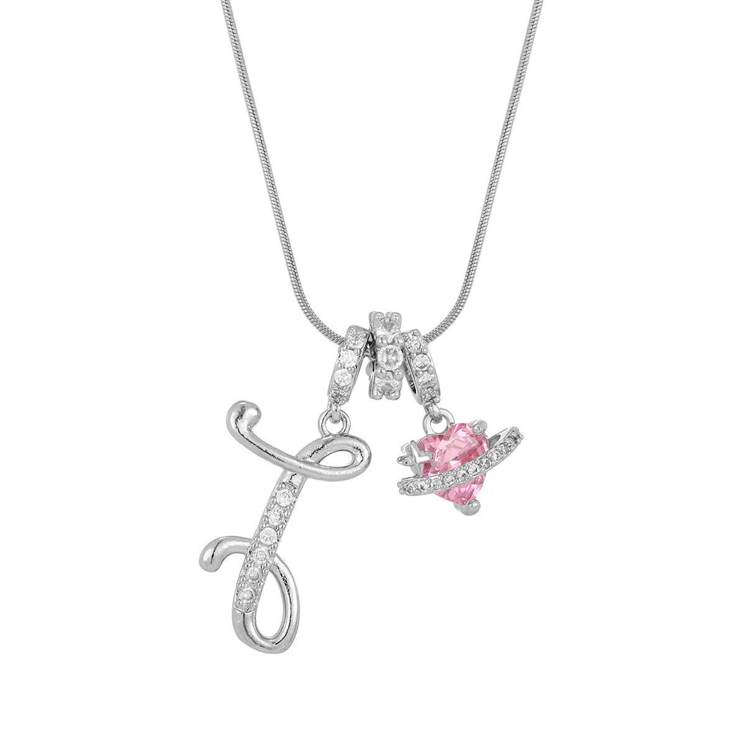 Collana con ciondolo a forma di cuore rosa in stile Dopamine, alla moda. - IO - Argento - image 37