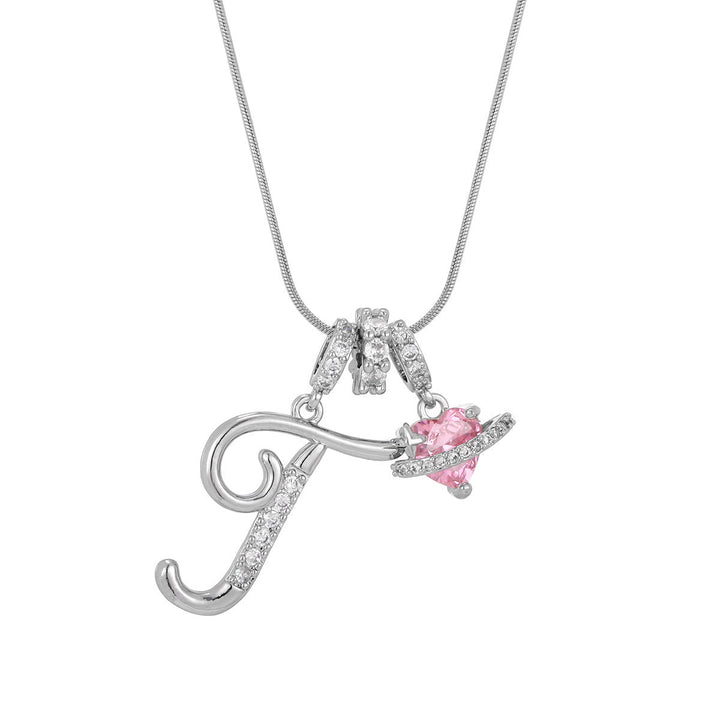 Collana con ciondolo a forma di cuore rosa in stile Dopamine, alla moda. - T - Argento - image 47