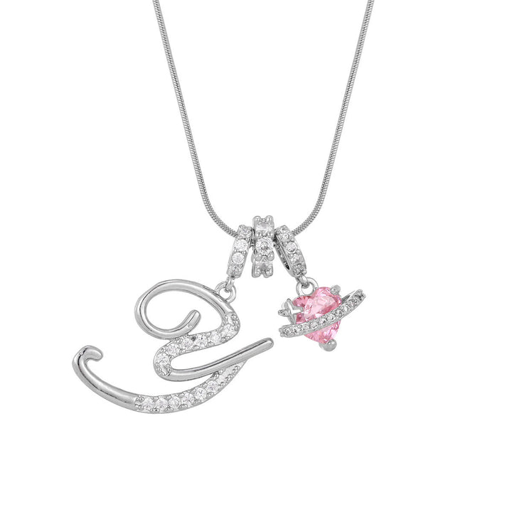 Collana con ciondolo a forma di cuore rosa in stile Dopamine, alla moda. - Y - Argento - image 52