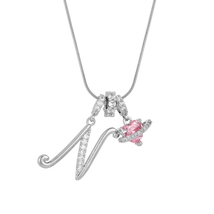 Collana con ciondolo a forma di cuore rosa in stile Dopamine, alla moda. - N - Argento - image 41