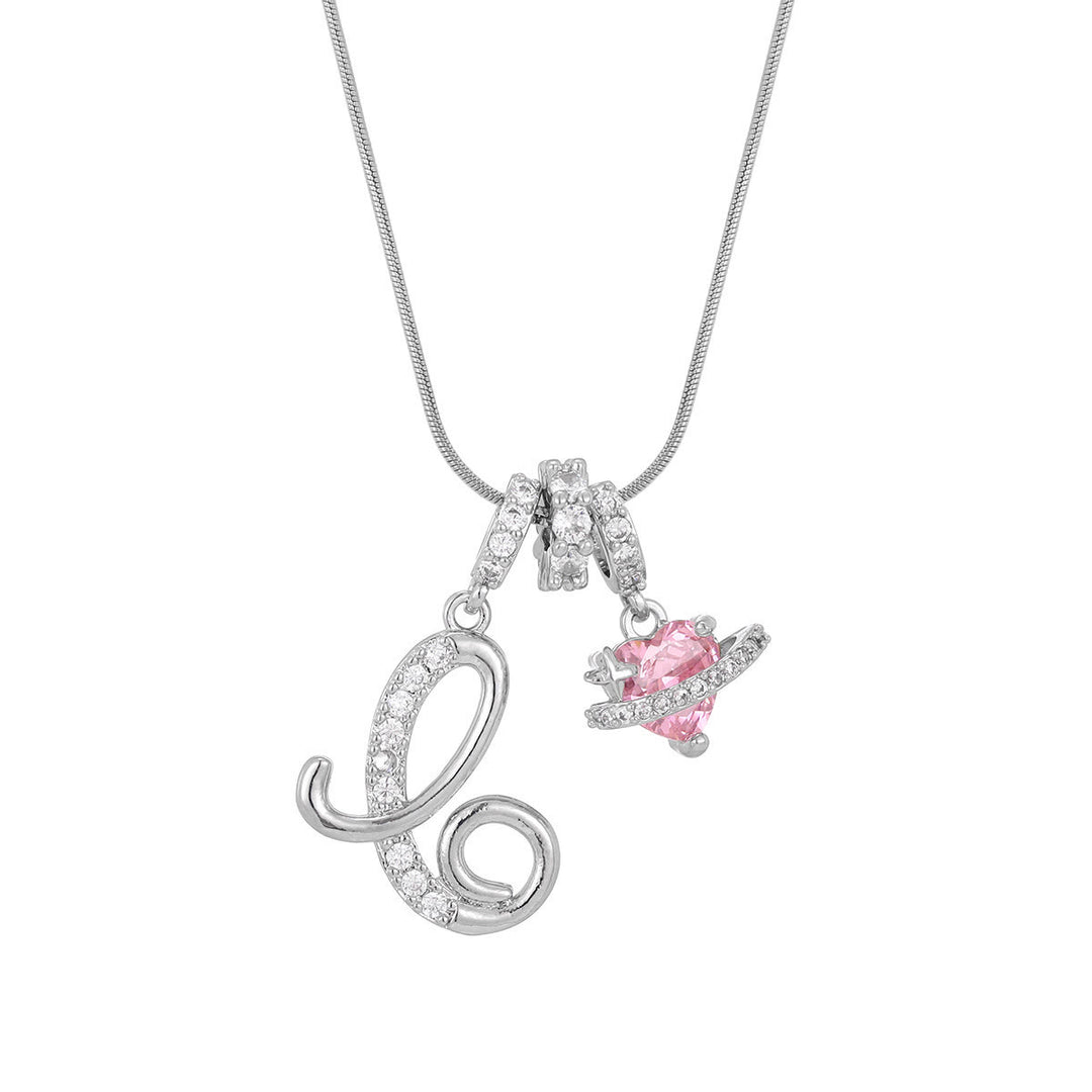 Collana con ciondolo a forma di cuore rosa in stile Dopamine, alla moda. - C - Argento - image 31