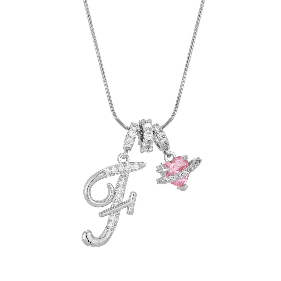 Collana con ciondolo a forma di cuore rosa in stile Dopamine, alla moda. - F - Argento - image 34