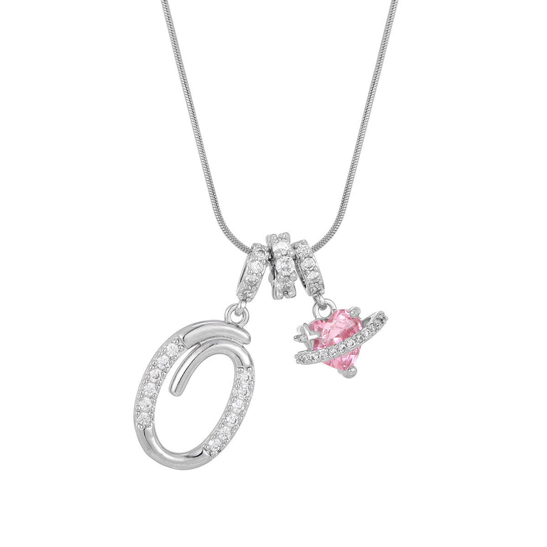 Collana con ciondolo a forma di cuore rosa in stile Dopamine, alla moda. - O - Argento - image 42