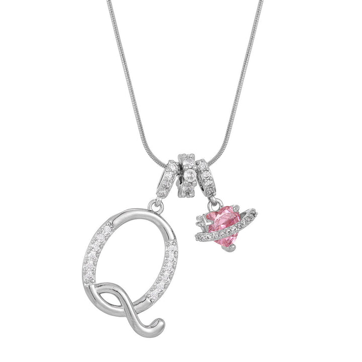 Collana con ciondolo a forma di cuore rosa in stile Dopamine, alla moda. - Q - Argento - image 44