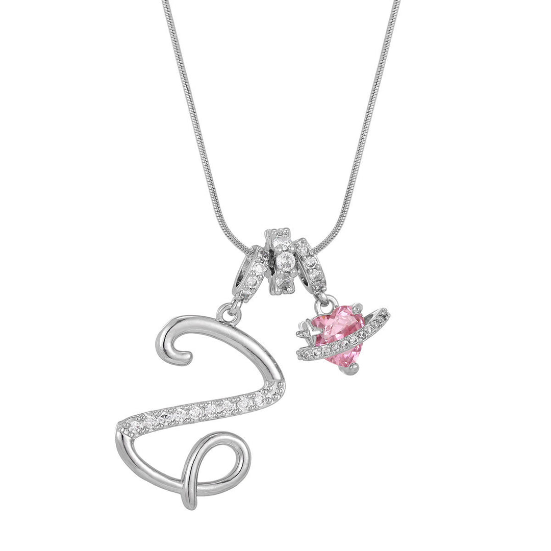 Collana con ciondolo a forma di cuore rosa in stile Dopamine, alla moda. - Z - Argento - image 53