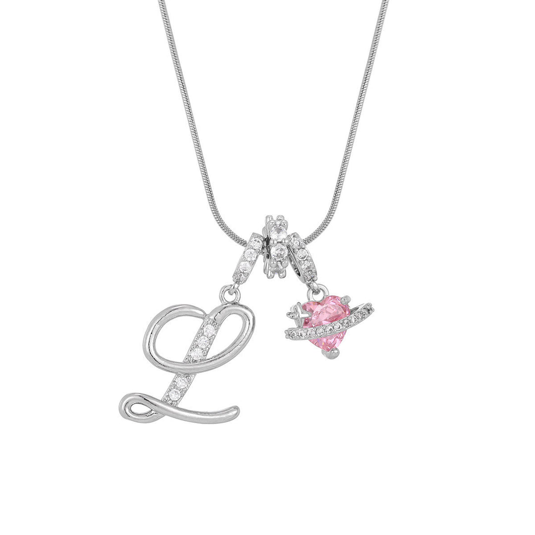 Collana con ciondolo a forma di cuore rosa in stile Dopamine, alla moda. - L - Argento - image 39