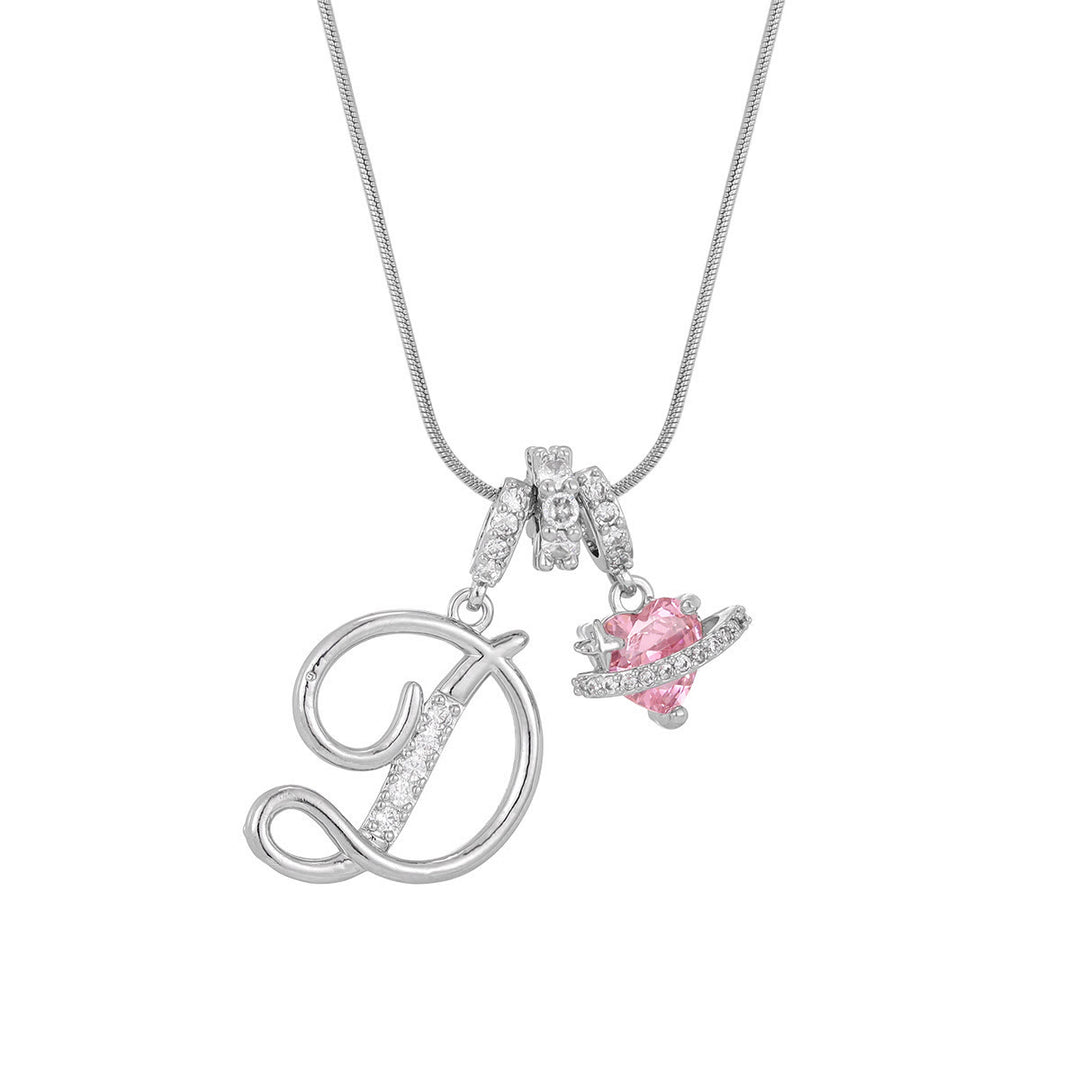 Collana con ciondolo a forma di cuore rosa in stile Dopamine, alla moda. - D - Argento - image 32