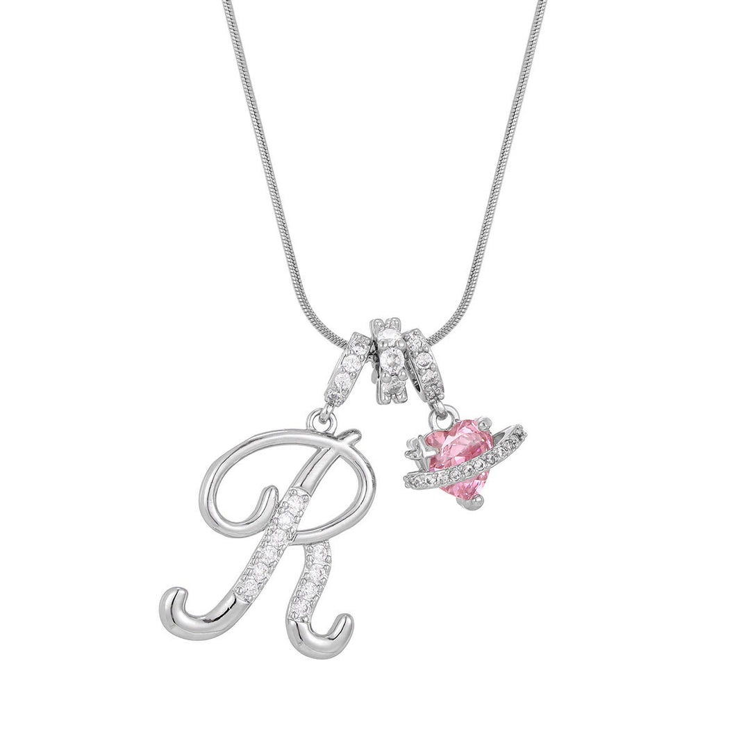 Collana con ciondolo a forma di cuore rosa in stile Dopamine, alla moda. - R - Argento - image 45