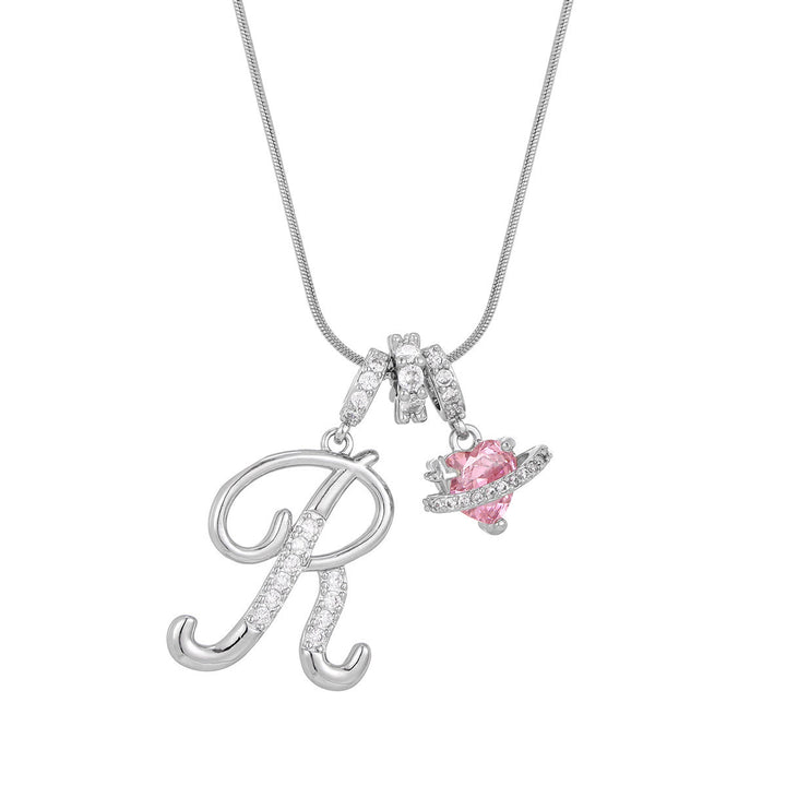 Collana con ciondolo a forma di cuore rosa in stile Dopamine, alla moda. - R - Argento - image 45