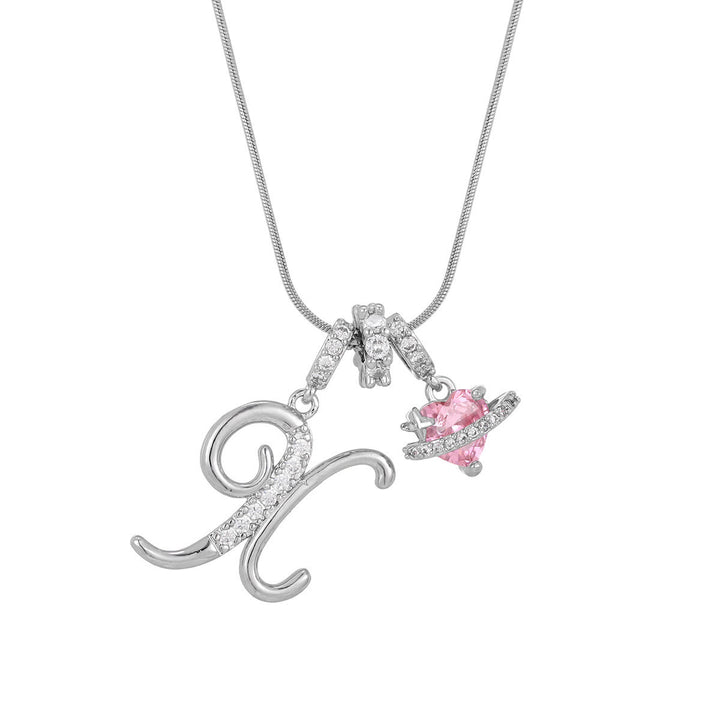 Collana con ciondolo a forma di cuore rosa in stile Dopamine, alla moda. - X - Argento - image 51