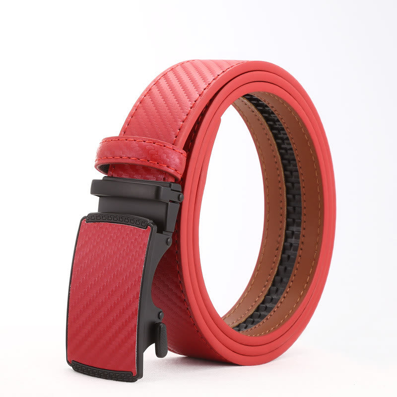 Cintura da uomo elegante con fibbia automatica in lega - Rosso - 42 - image 2