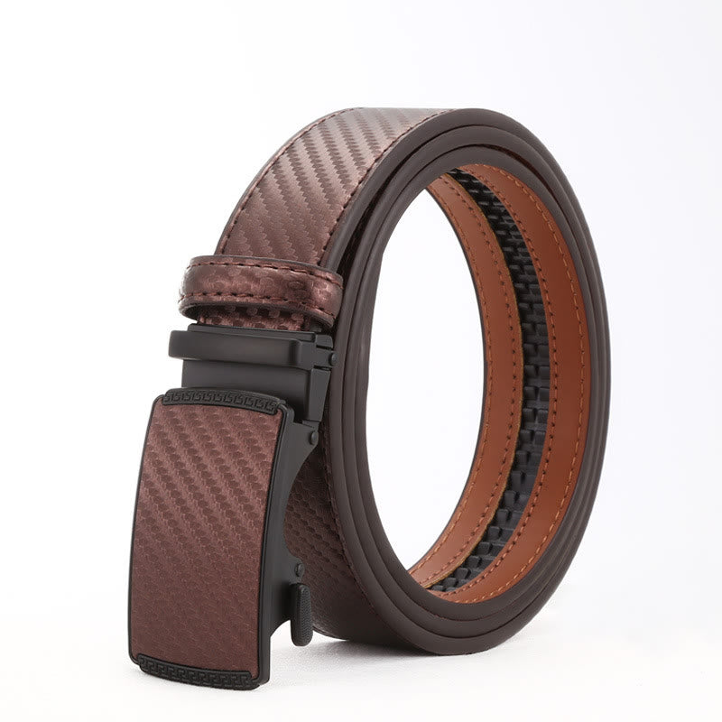 Cintura da uomo elegante con fibbia automatica in lega - Caffè - 42 - image 5