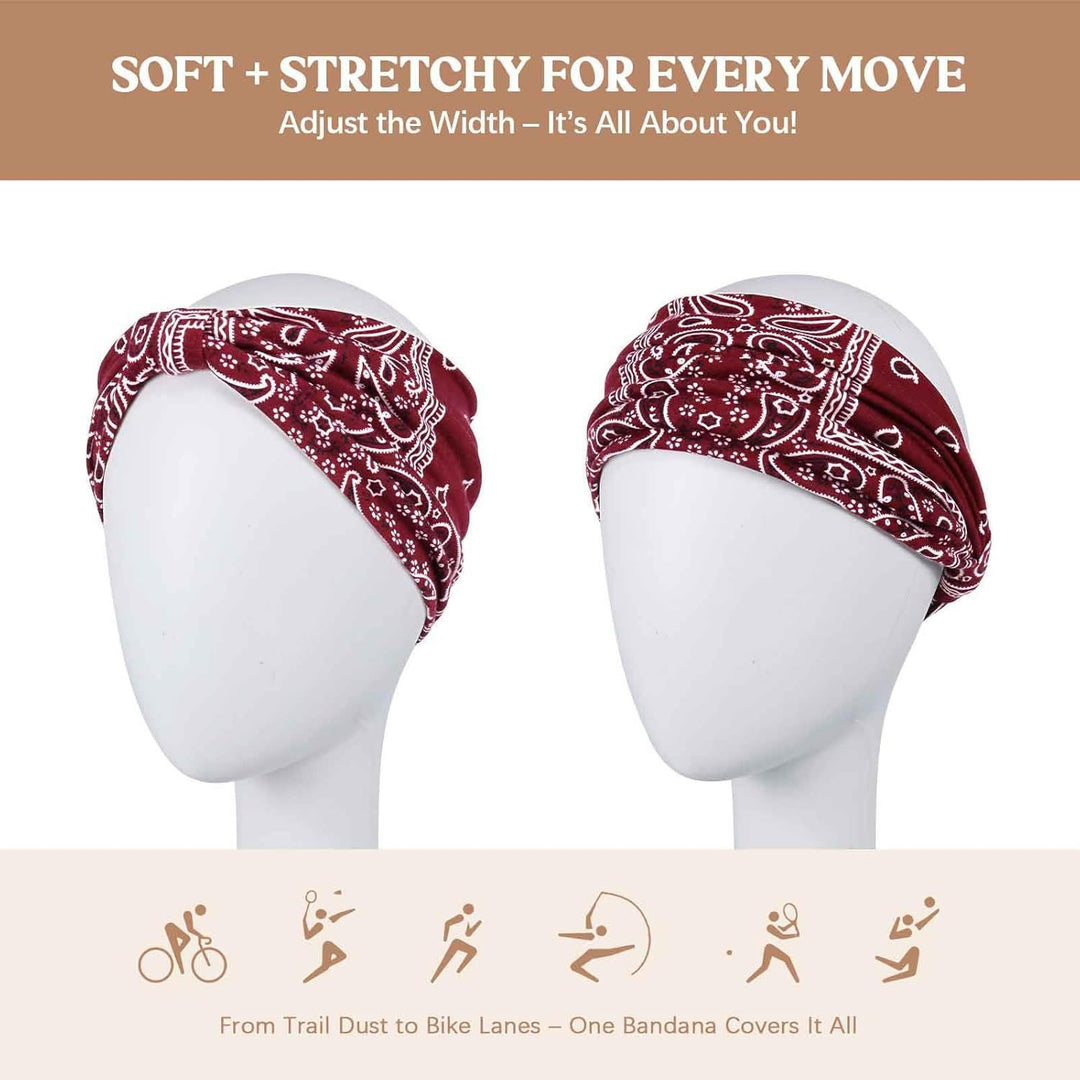 Bandana elasticizzata a stampa larga per allenamento, yoga e sport. - image 3