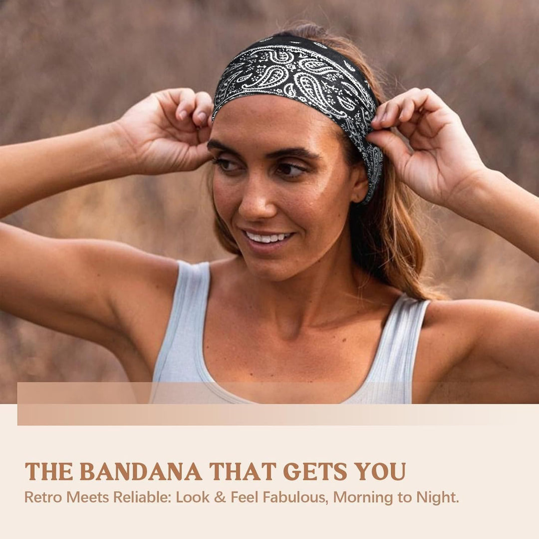Bandana elasticizzata a stampa larga per allenamento, yoga e sport. - image 1
