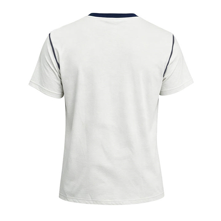 Polo da uomo a maniche corte con scollo rotondo e cuciture a contrasto - image 12