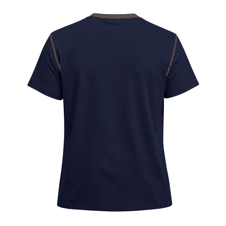 Polo da uomo a maniche corte con scollo rotondo e cuciture a contrasto - image 18