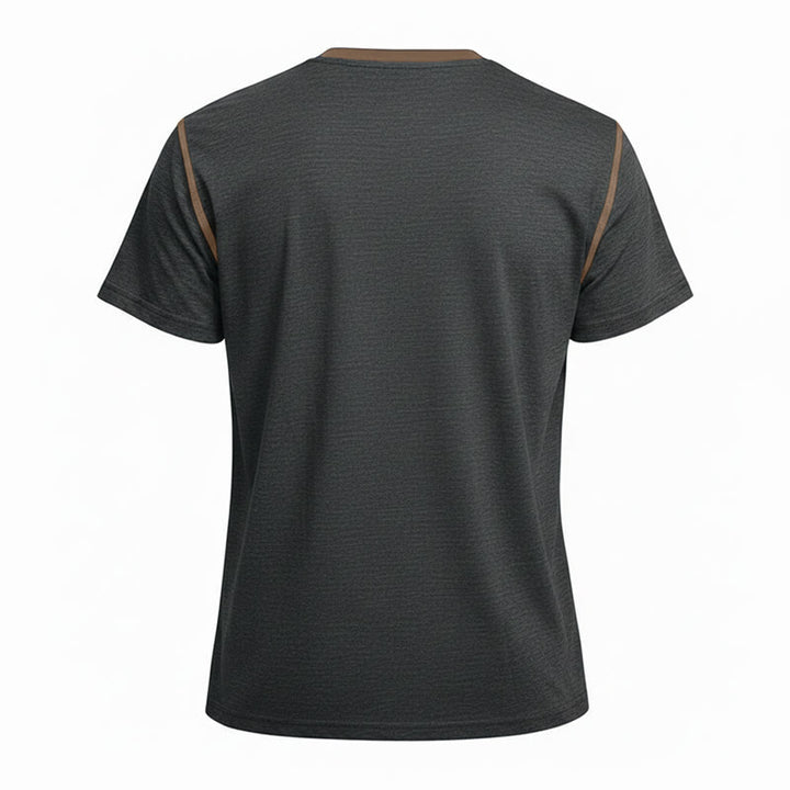 Polo da uomo a maniche corte con scollo rotondo e cuciture a contrasto - image 34
