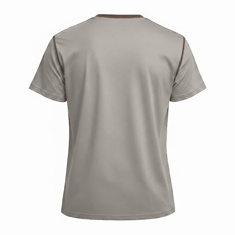 Polo da uomo a maniche corte con scollo rotondo e cuciture a contrasto - image 32
