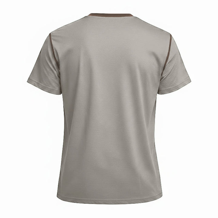Polo da uomo a maniche corte con scollo rotondo e cuciture a contrasto - image 32