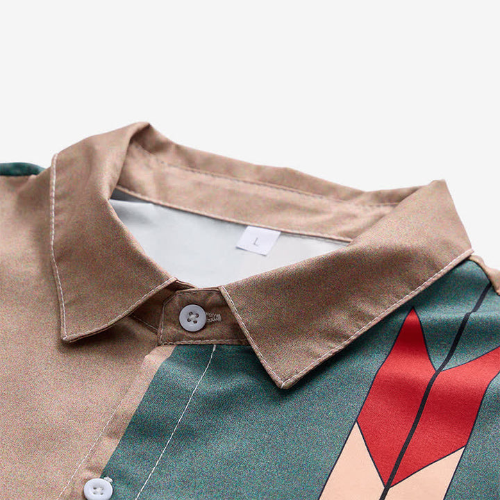 Camicia western da uomo con stampa tribale azteca e colori divisi - image 4