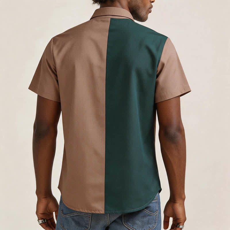 Camicia western da uomo con stampa tribale azteca e colori divisi - image 2