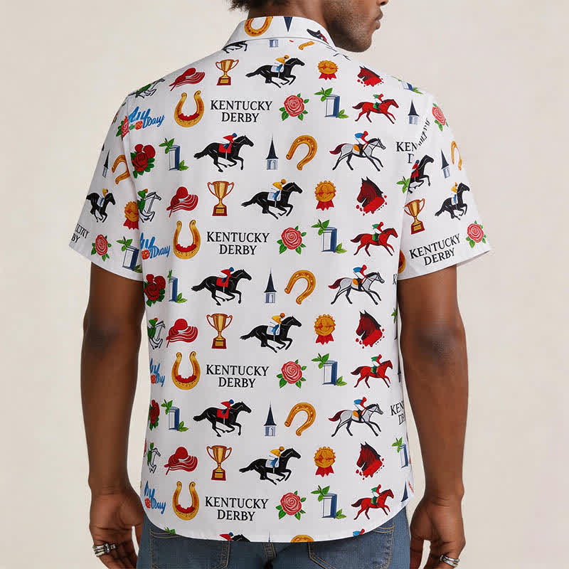 Camicia da uomo con stampa a motivi western "Run For The Roses" - image 2