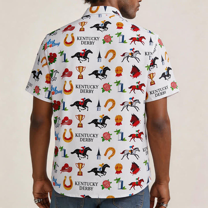Camicia da uomo con stampa a motivi western "Run For The Roses" - image 2