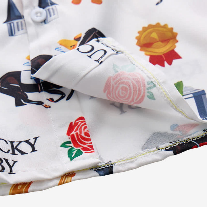 Camicia da uomo con stampa a motivi western "Run For The Roses" - image 7