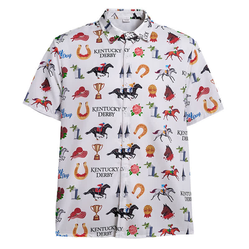 Camicia da uomo con stampa a motivi western "Run For The Roses" - image 9