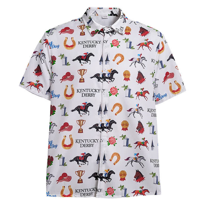 Camicia da uomo con stampa a motivi western "Run For The Roses" - image 9